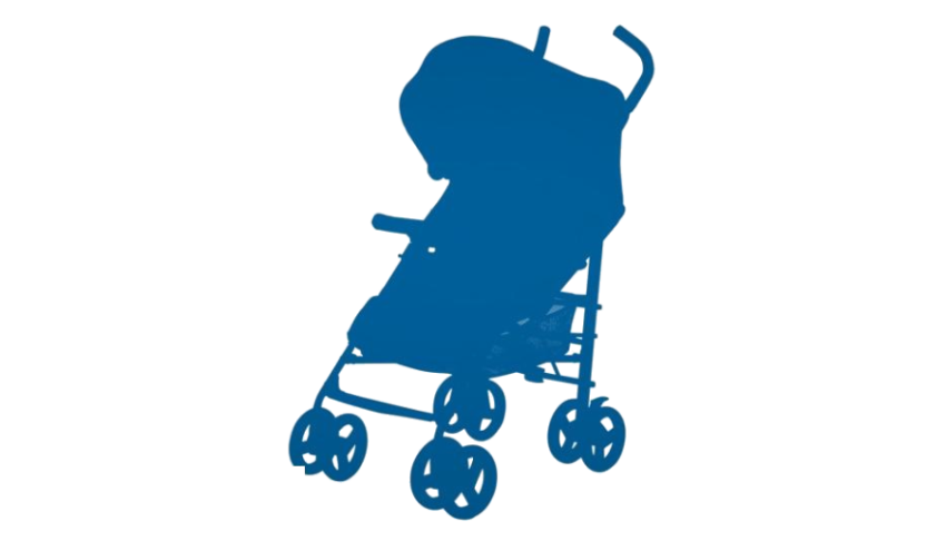 Meme Stroller PNG Blue art image