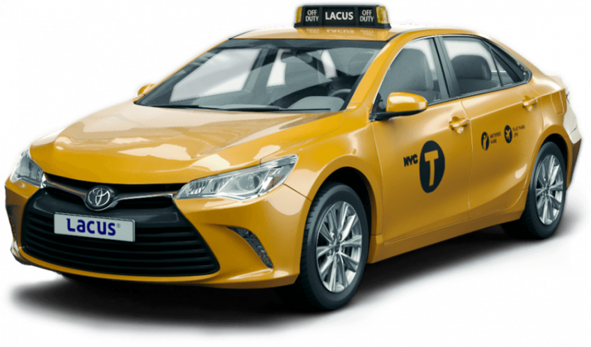 Yellow taxi laces taxi car 3d car game render free car