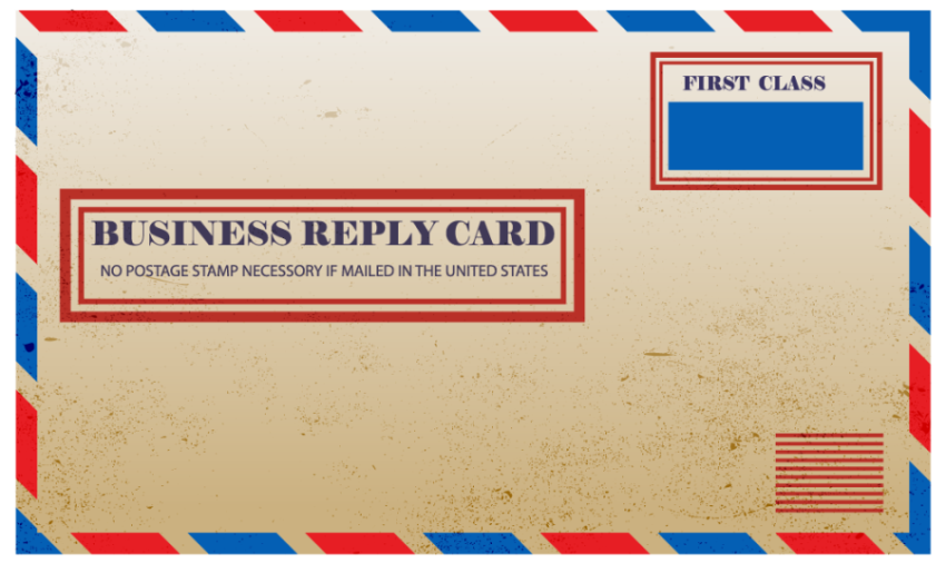 Blue & Red Download Corporate Business Reply Card With Transparent PNG Image