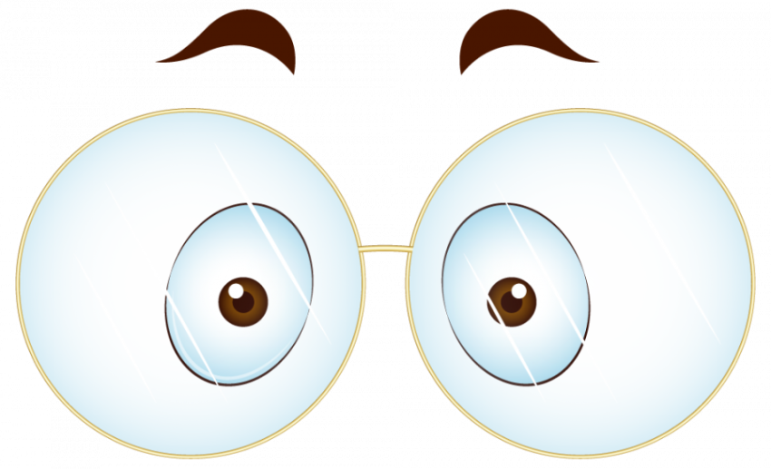 Cartoon Vector Free Eyes, Clip Art Eyes with Glasses with Transparent Background