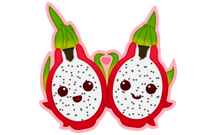 Cute Dargon Fruit Faces Vector PSd & SVg Graphic Art With Transparent PNG Free Download