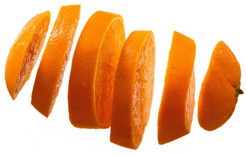 One Orange Cut In Six Slices Without Peel Off,Orange Fruit,HD Orange Fruit Photo Free Download PNG Image,Transparent Background