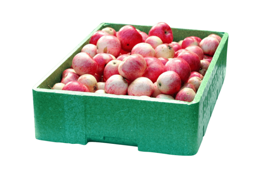 A Green Color Crate Filled With Pile Of Red And Yellow Apples,HD Crate Of Apples Photo Free Download PNG Image,Transparent Background