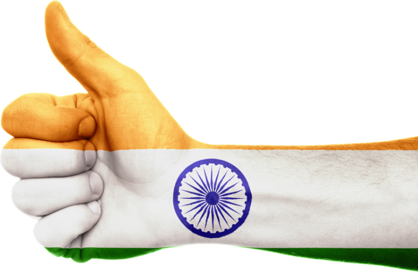 Isolate India Flag PNG Hand Arm Design