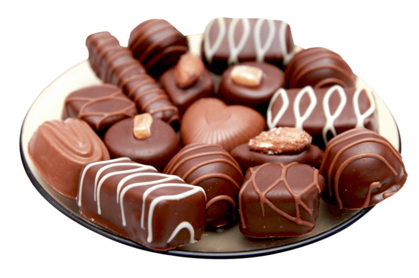Brown Chocolates Decorate With White Chocolate In A Plate,Different Shapes Chocolates,HD Chocolate Buck Photo Free Download PNG Image,Transparent Background