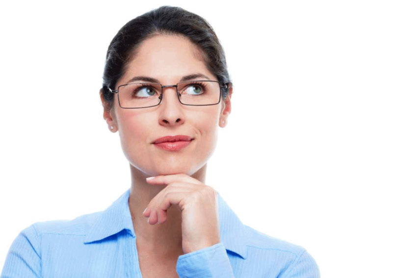 Business Woman Thinking PNG Image On White background