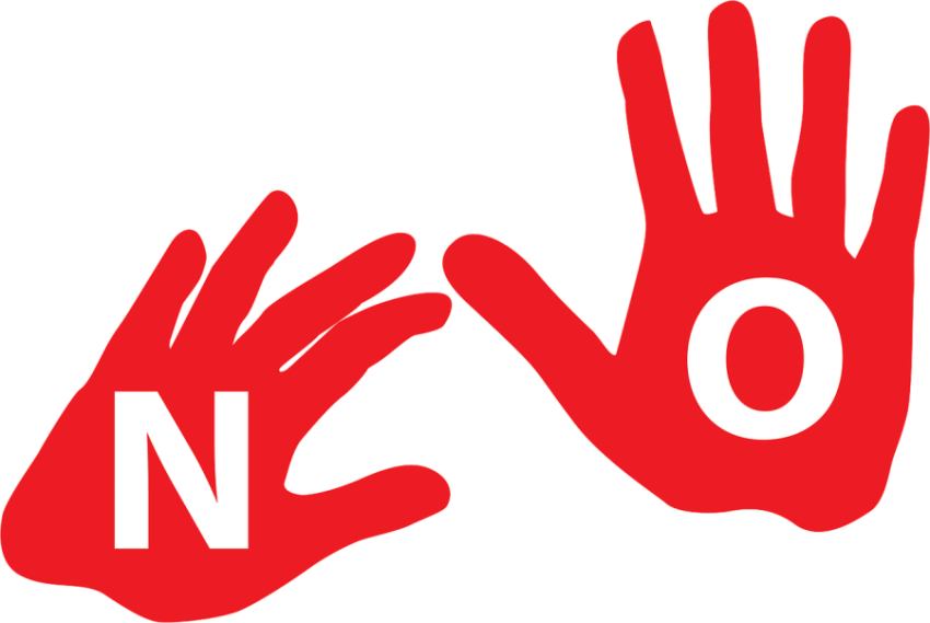 Red No Hnad Tag  PNG Svg Vector on White Background