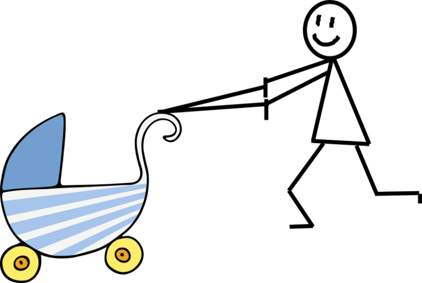 Cartoon Art on Stroller PNG Image Free Download