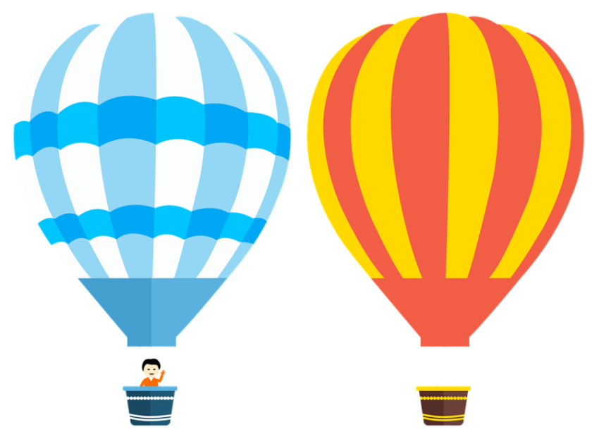 Psd Graphic Art on Air Balloon PNG Image
