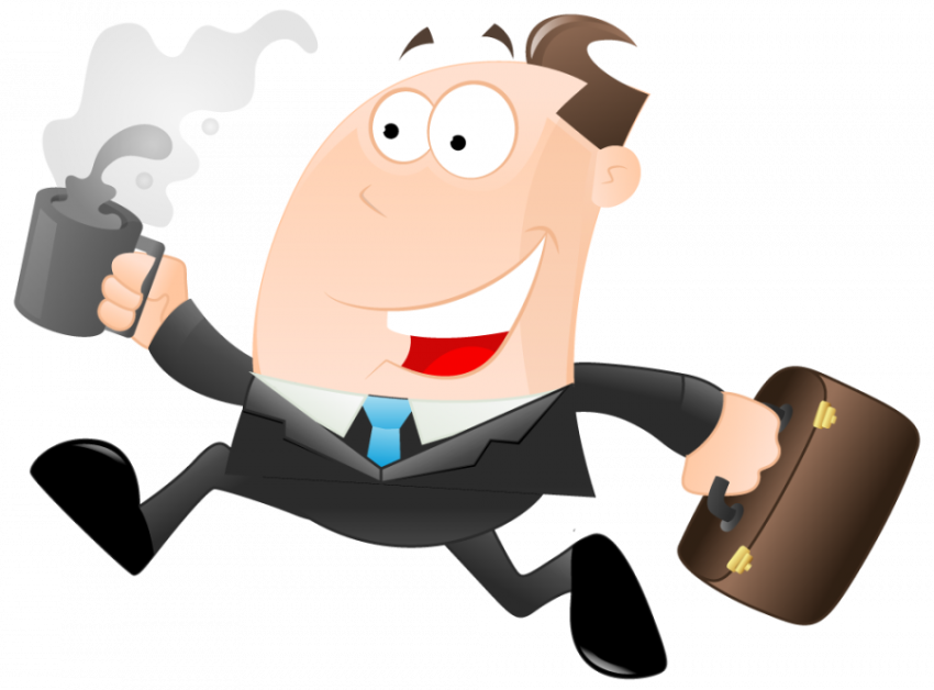 Premium Vector | Business man Running with Hot Teacup Free Vector & Royalty Cartoon Character PNG Images