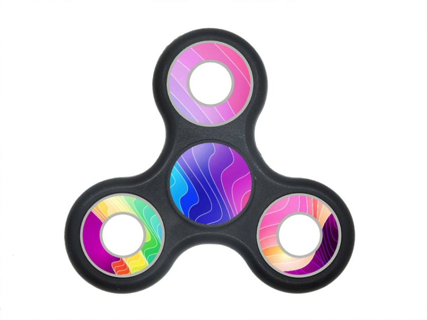 Spinning Rainbow Pattern Fidget Spinner PNG Image On Transparent Free Download