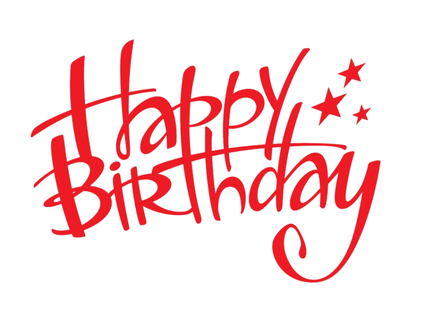 Red Font On Happy Birthday PNG Image White Background