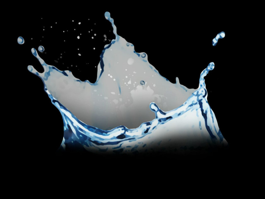 Water droplets with splitter black background free png