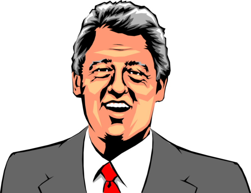 Bill Clinton United States Of America President PNG Painting Free Download