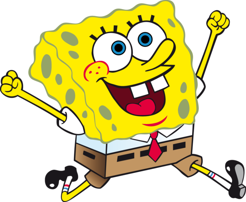 Happy Character On Spongebob PNG Free Transparent Background Image