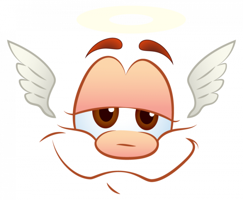Cute Oldman Angel Wings Face Expression Vector Character , Transparent Background PNG Download