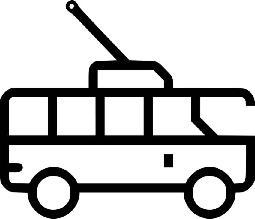 HQ Stock Outline Trolleybus PNG Sketch Image Tranparent Free Download