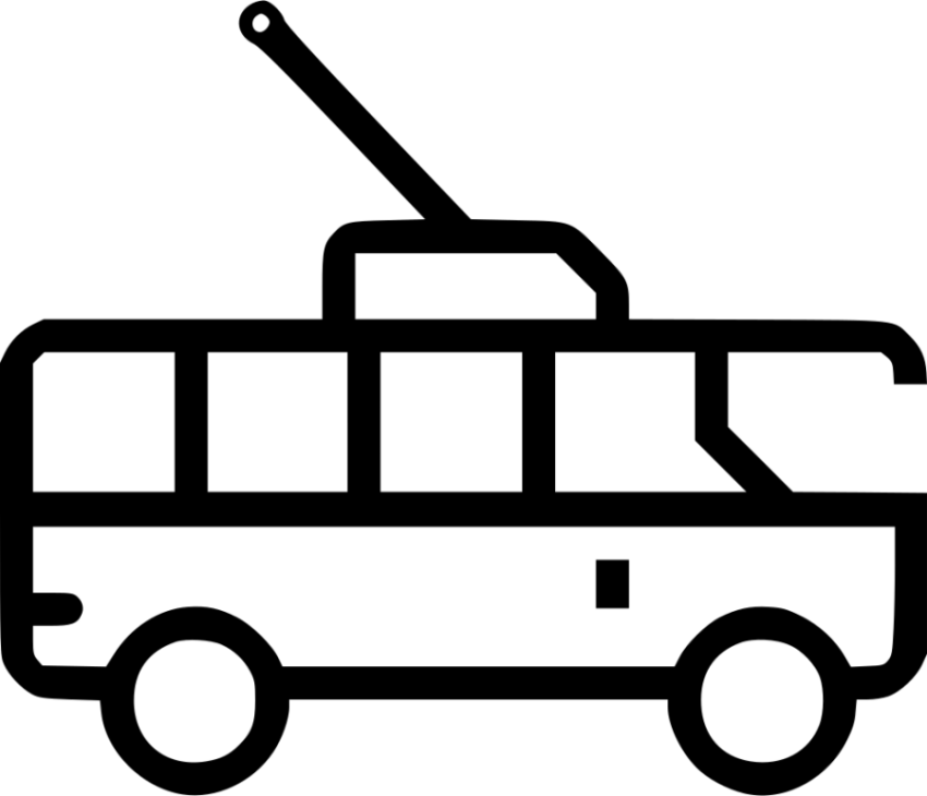 Trolleybus PNG Outline Image Free Download