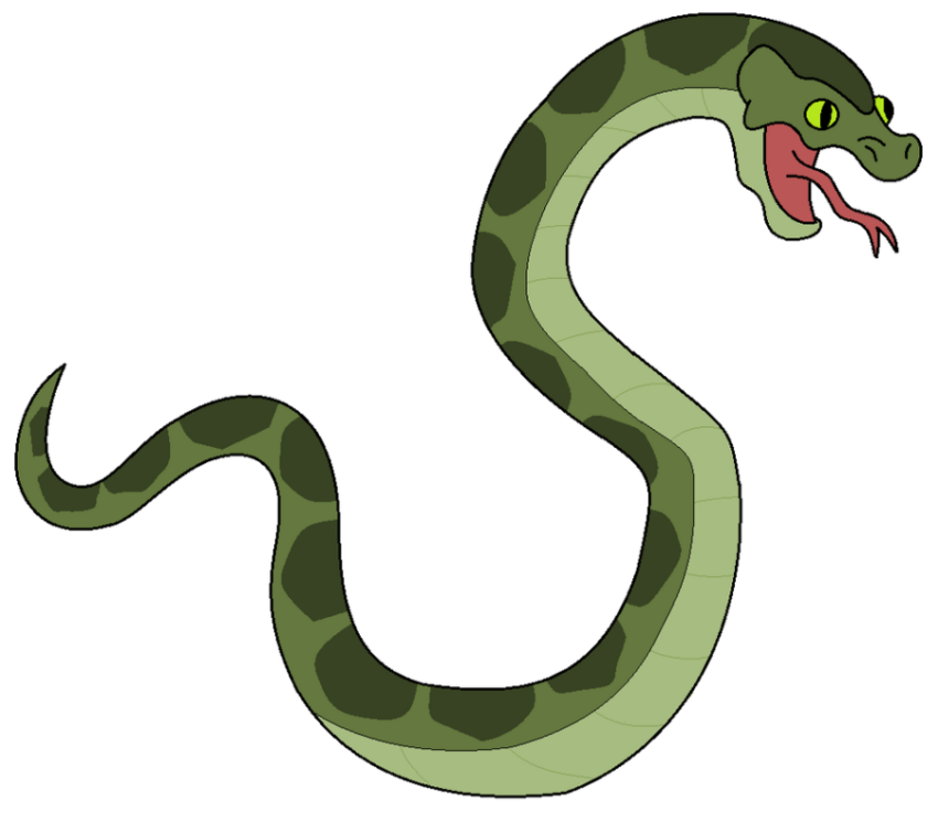 Cartoon Green Anaconda Transparent Background PNG Image