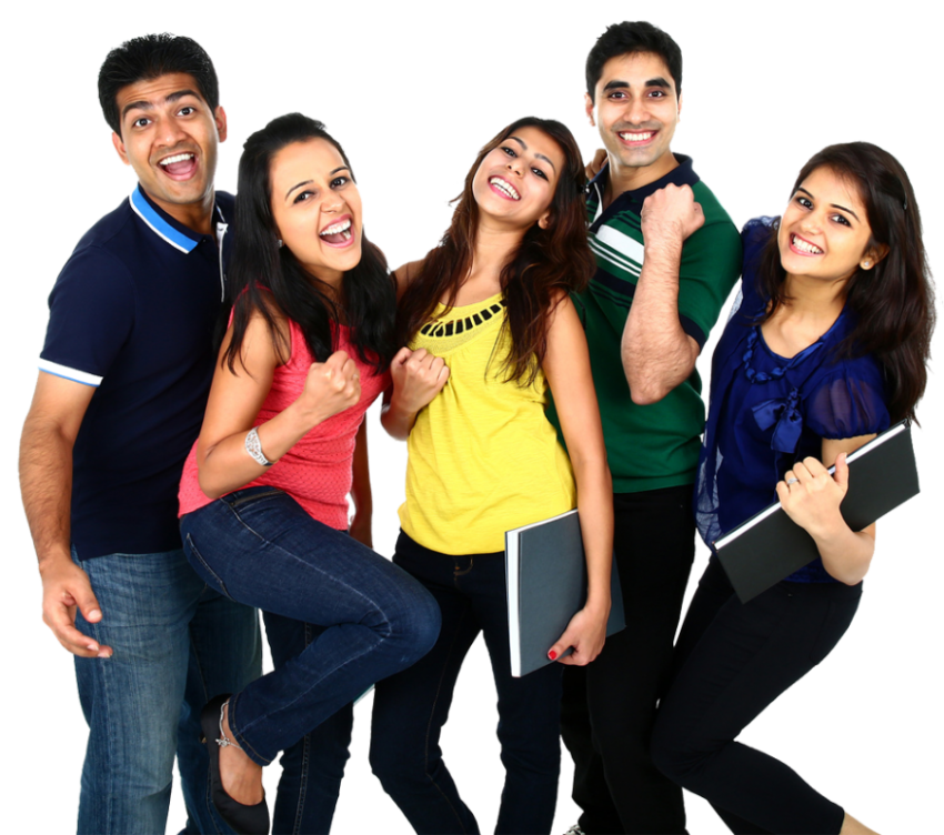 Happy Student's group have fun together free png