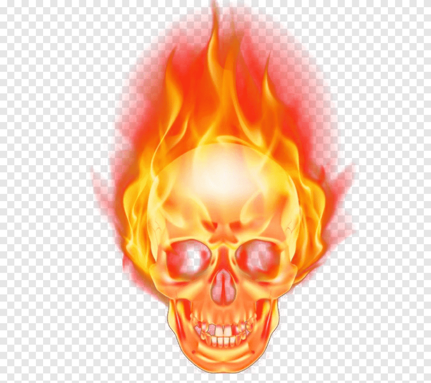 clipart ghost rider illustration flame skull combustion fire flame skeleton face orange