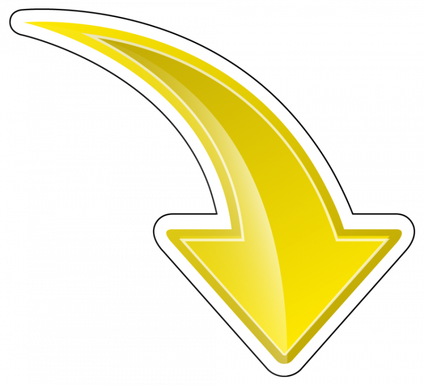 Yellow glossy arrow sign vector graphic design