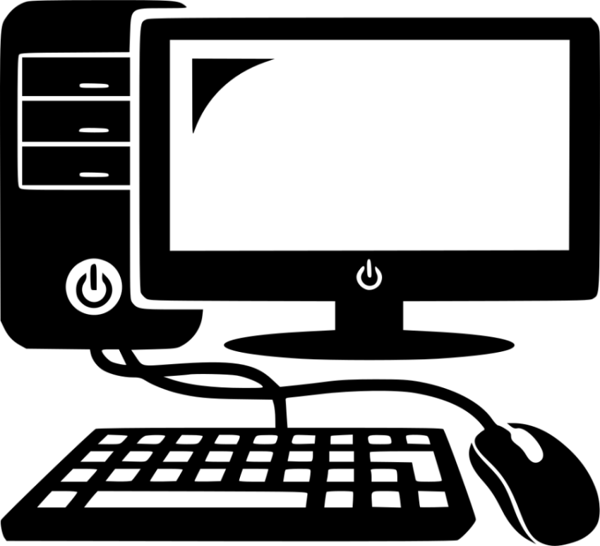 Silhouette Clipart Computer Device Image