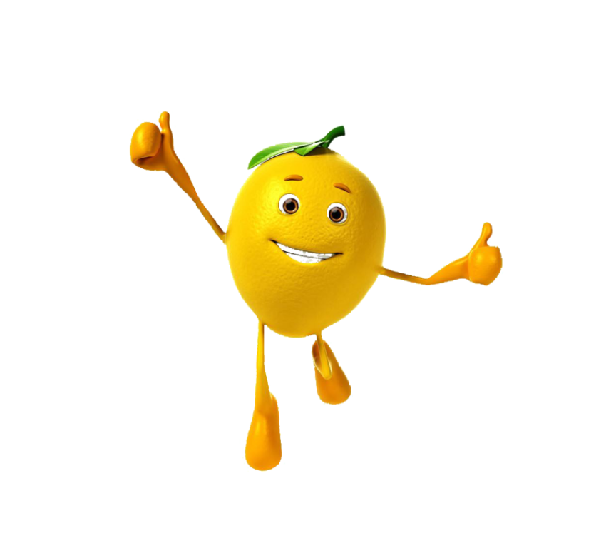 Happy Lemon Mango Cartoon Charactor PNG free Transparent Background