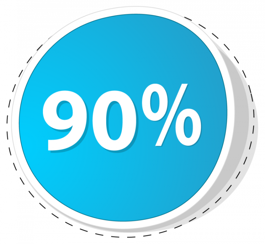 90% coupon vactor blue colour graphic design