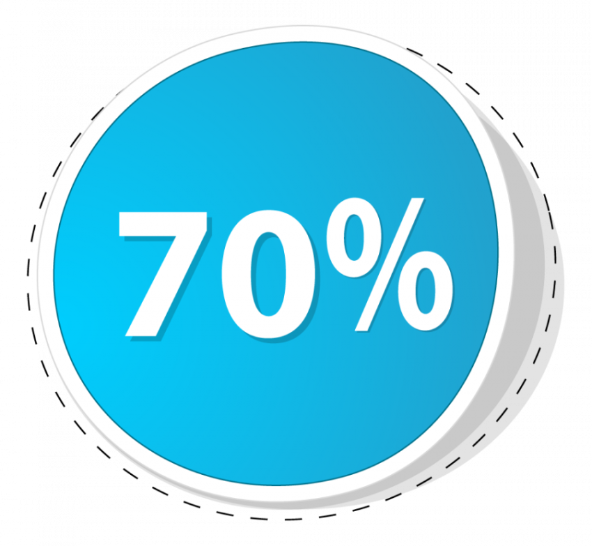 70% coupon vactor graphic design