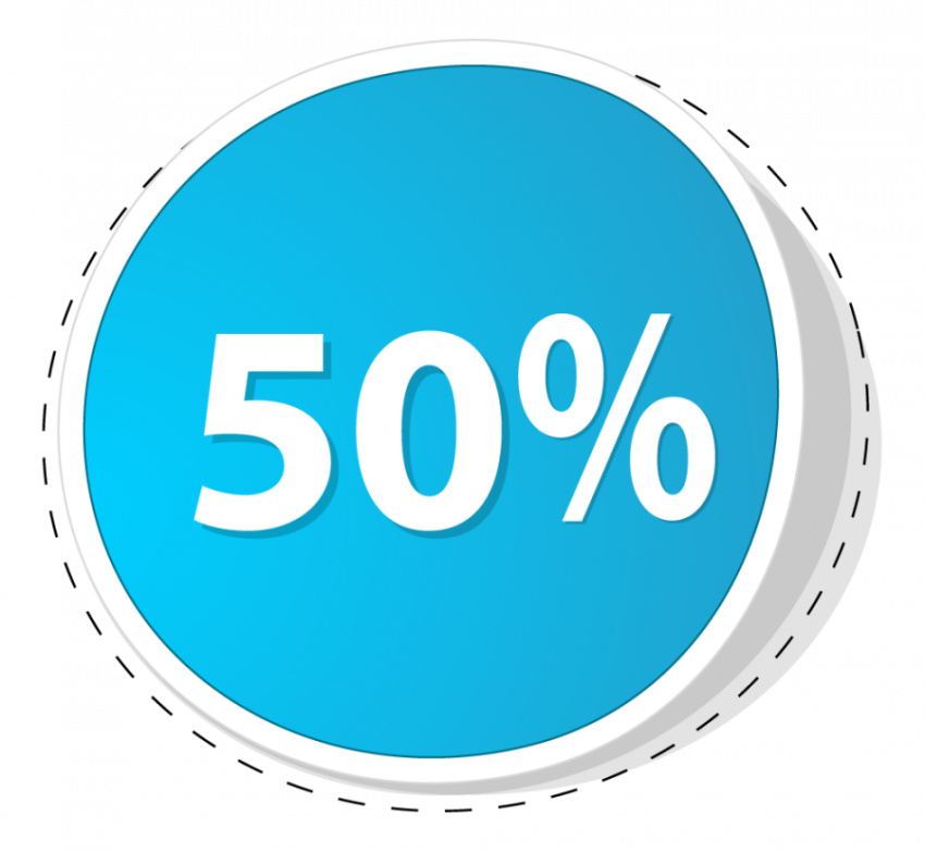 50% coupon vactor graphic design