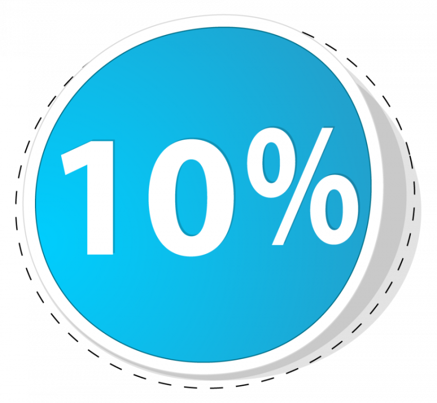 10% blue colour coupon vactor graphic design