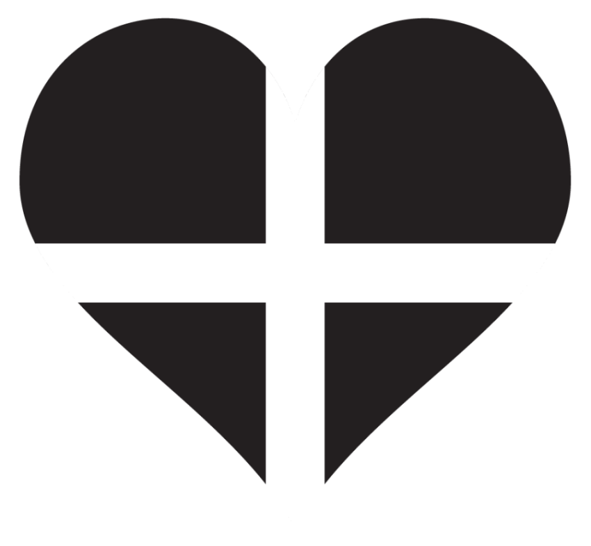 Black Heart with White Lines Vector PNG With Transparent