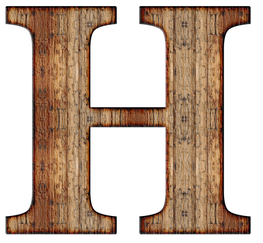 Wooden H Letter PNG Transparent Image