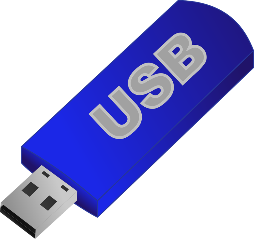 Blue Plastic Cover Usb Flash Drive PNG Transparent Image