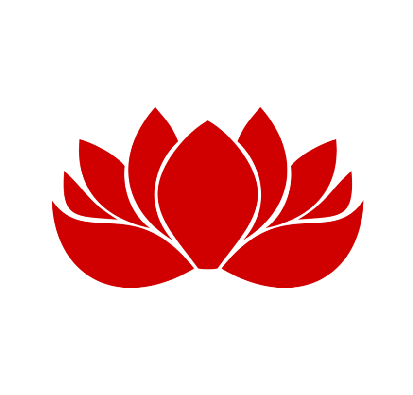 PSD Red Lotus Flower PNG Icon On Vector Art