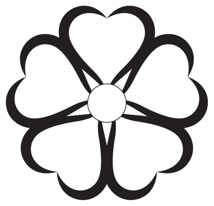 Vector Flower Free Hand Drawn White Heart Shape Flower PNG Icon With Transparent Background