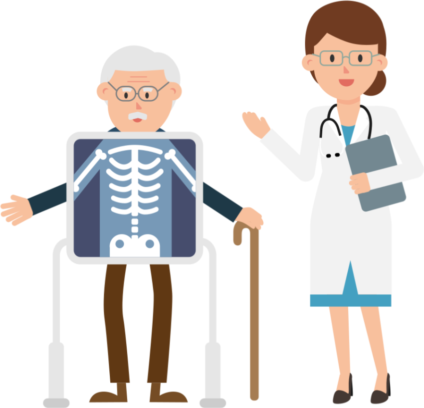 Old man X Ray PNG Cartoon Character Free Download