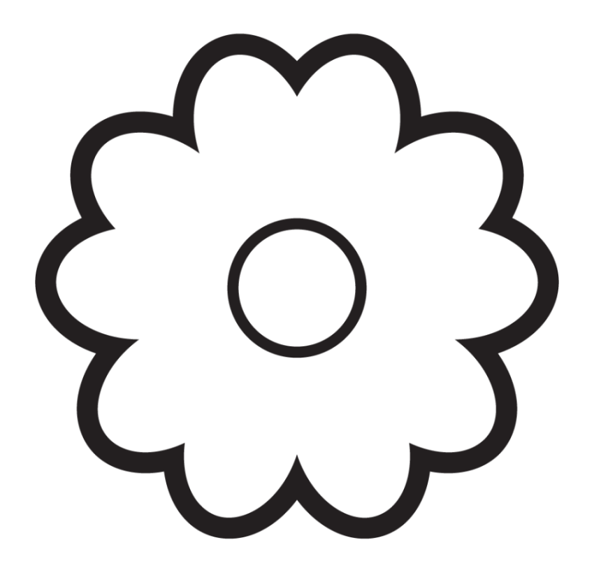 Vector Flower Free Hand Drawn White Heart Shape Flower PNG Icon With Transparent Background