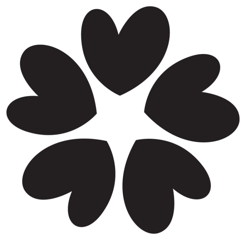 Simple Flower With Heart Shapes Leaf & Petals PNG Image With Transparent Background Free Download