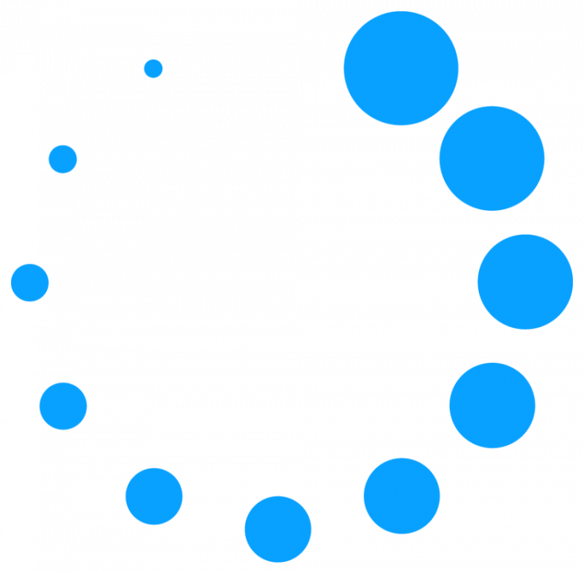 Blue loading circle icon vector graphic design
