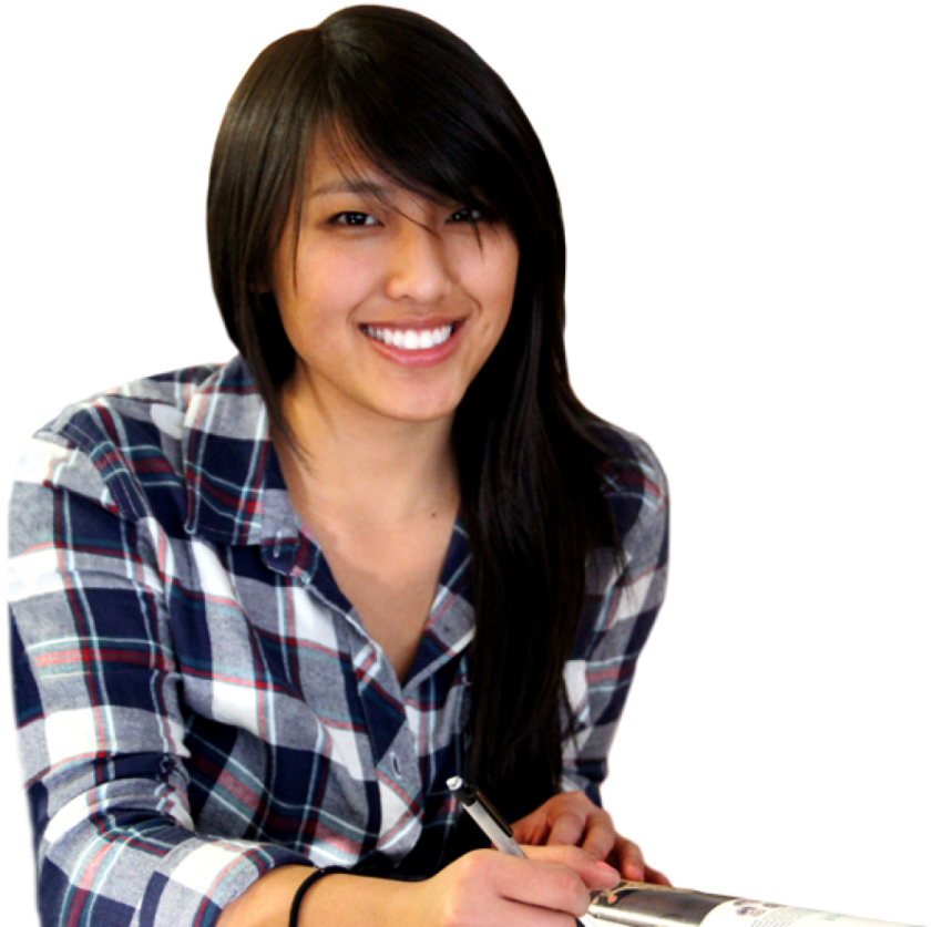 Female Student written on book free png