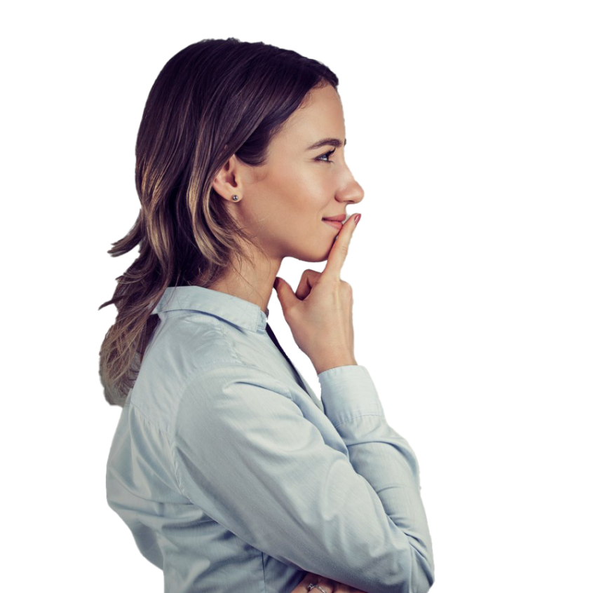 Thinking Woman PNG Side view Image Download Free