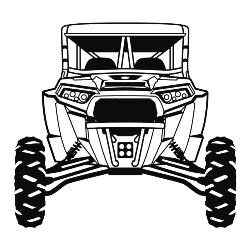 Front View Black & White ATV PNG Image Free Download