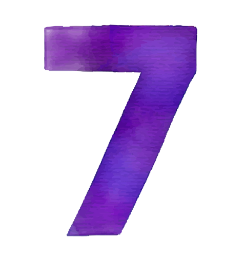 Purple 7 Number PNG Transparent Image