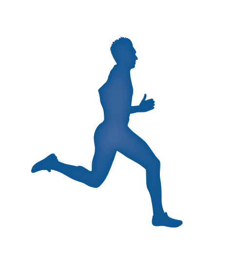 PSD Running Man PNG Blue Icon Free Download