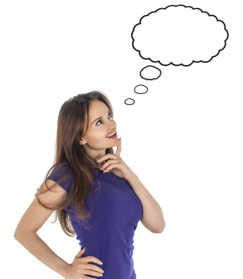 Thinking Woman PNG Image On Thinking Label & Tag Free Download