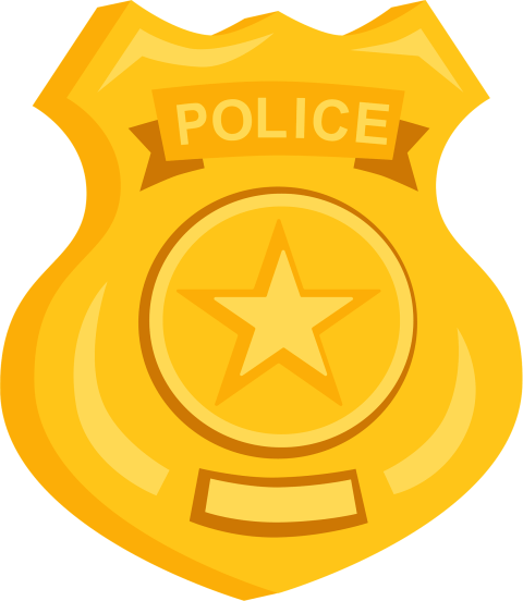 Roylaty Silhouette Police Badge PNG Image Free Download