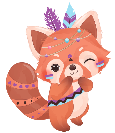 Tribal series little red panda Free PNG Download