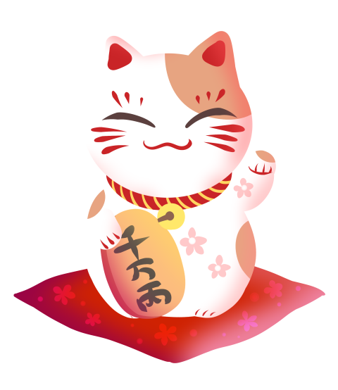 Japanese lucky cat decoration illustration Free Download